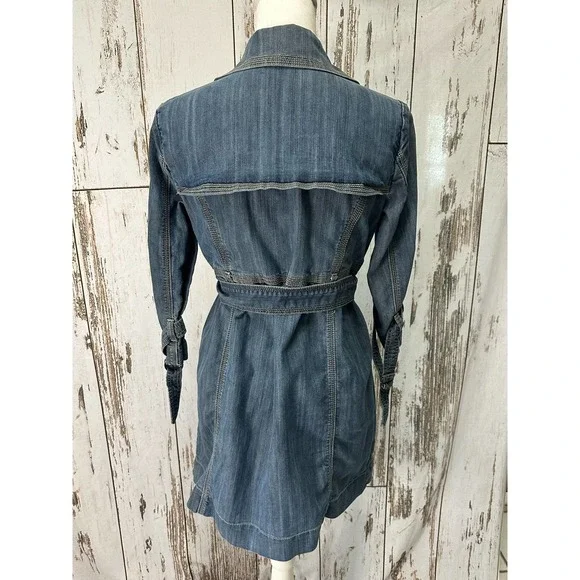 Christopher Banks Long Double Breasted Jean Jacket - Picture 3 of 4